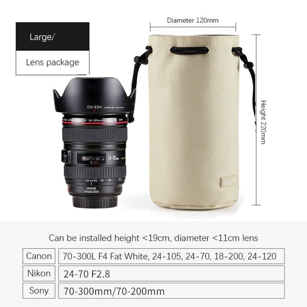 Adjustable Strap Camera Storage Bag Dustproof Velvet Lining DSLR Drawstring Bag Inner Bag Waterproof Lens Protective Case