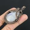 Moonstone 999 Copper Wire Wrapped Silver Pendant, Handmade Gemstone Pendant, Gift For Mom Antique Jewelry
