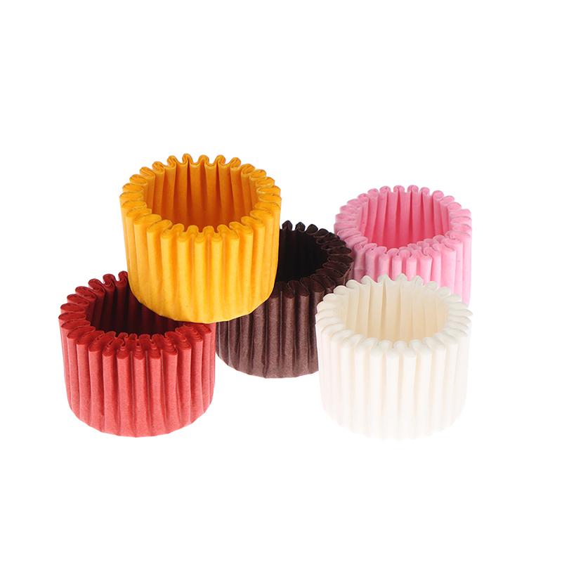 1000Pcs Mini Chocolate Paper Liner Baking Muffin Cake Cupcake Case Solid Color