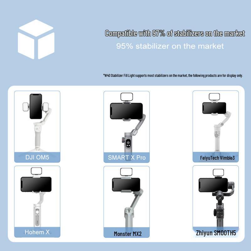 8Vloglite Handheld Gimbal with Magnetic Mini Beauty Fill Light for DJI Zhiyun