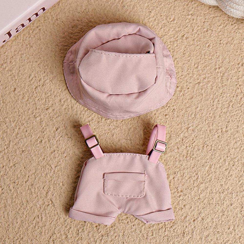 Doll Clothes Set with Fisherman Hat/Overalls Figure Outfit for 17cm 1st 2nd 3rd Dolls (No Doll)