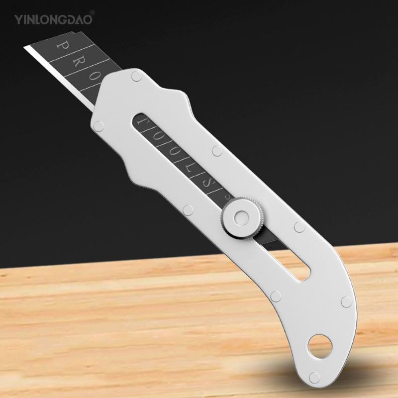 New Stainless Steel Utility Knife Steel Wallpaper Knife Holder Durable Sturdy Fast Cutting Manual Lock