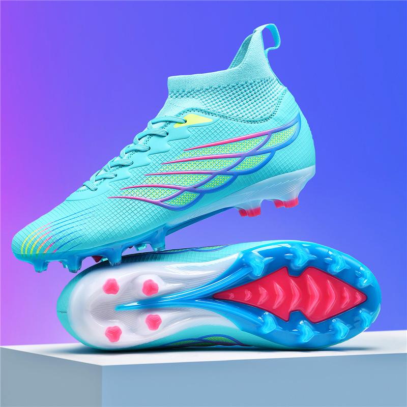Youth Training Shoes Men'S High Top Football Shoes Large Size Sports Grass Outdoor Spike Competition