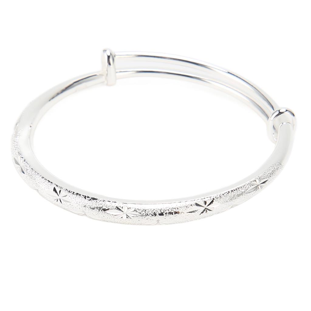 30g Kupfernickel Armband Verstellter Modeschmuck Graviertes Damen Rundarmband für Damen