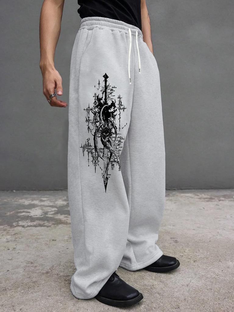 Ανδρικό Φούτερ Παντελόνι με Τσέπες & Κορδόνι - Φαρδύ Παντελόνι Lounge για Τρέξιμο, Διάδρομο, Γιόγκα, Joggers