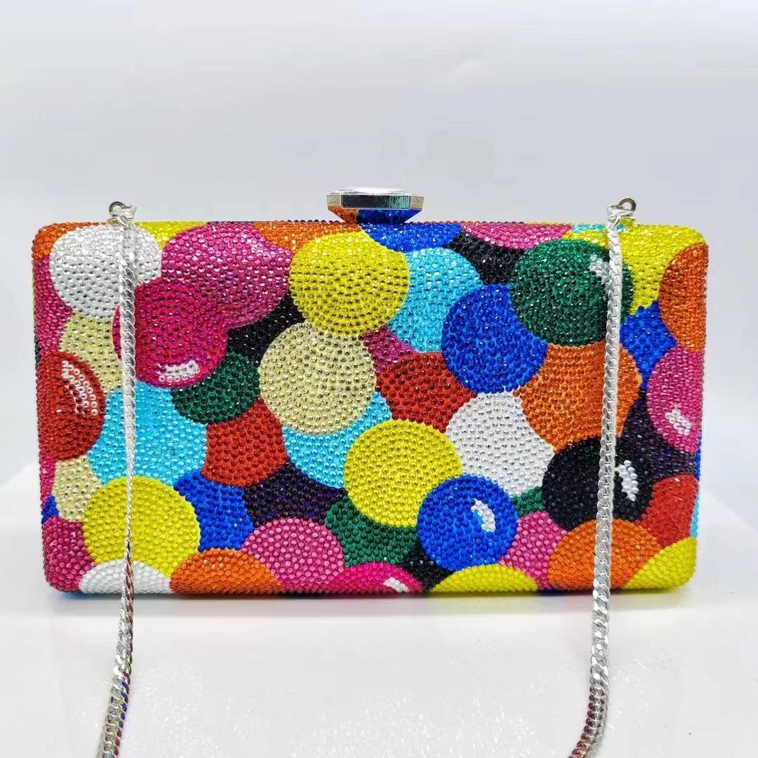 

Женская вечерняя сумочка Crystal Rainbow, роскошный клатч с бриллиантами, формальные свадебные сумки, женские сумки на цепочке для свадебной вечеринки