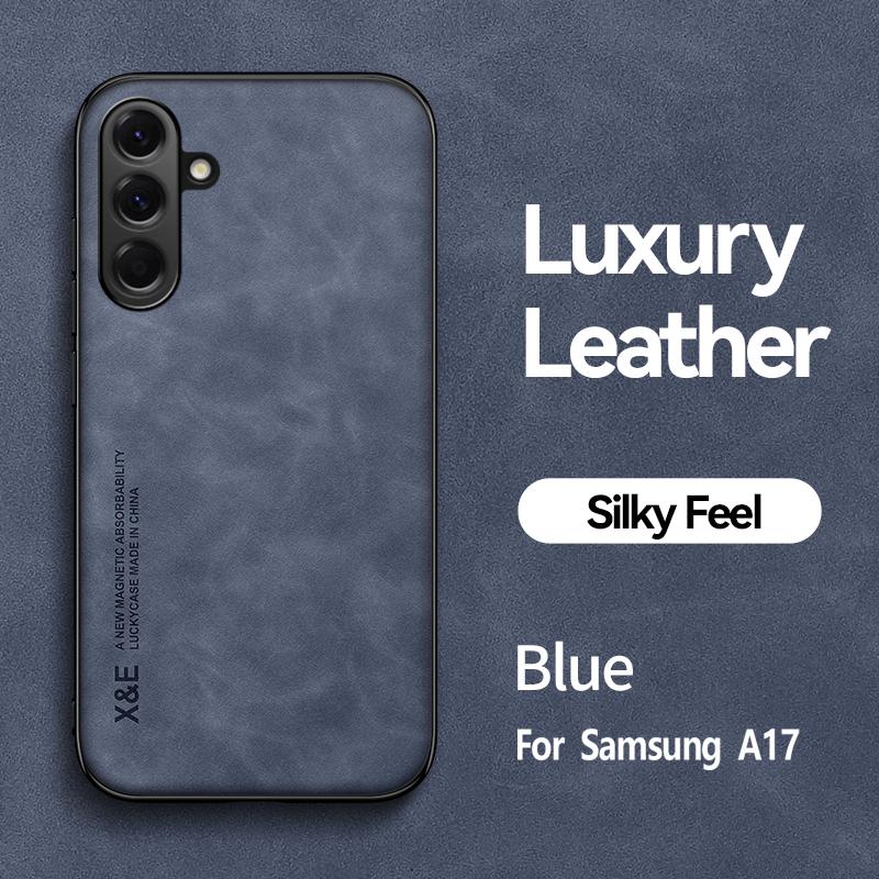 

Чехол из овчины класса люкс для Samsung Galaxy A 17 07 56 55 54 36 35 34 26 25 24 16 15 14 06 с магнитной застежкой Galaxy A17 синий