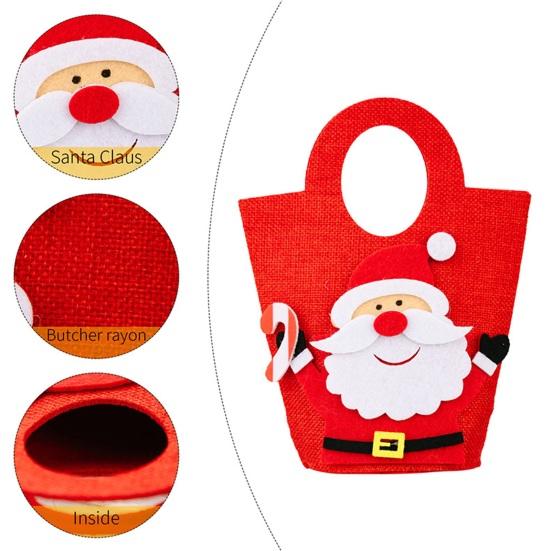 Christmas Gift Bags with Handles Santa Reindeer Snowman Holiday Tote Bag Thick Non-Woven Handbag Party Favor Bags for Kids Holiday Events