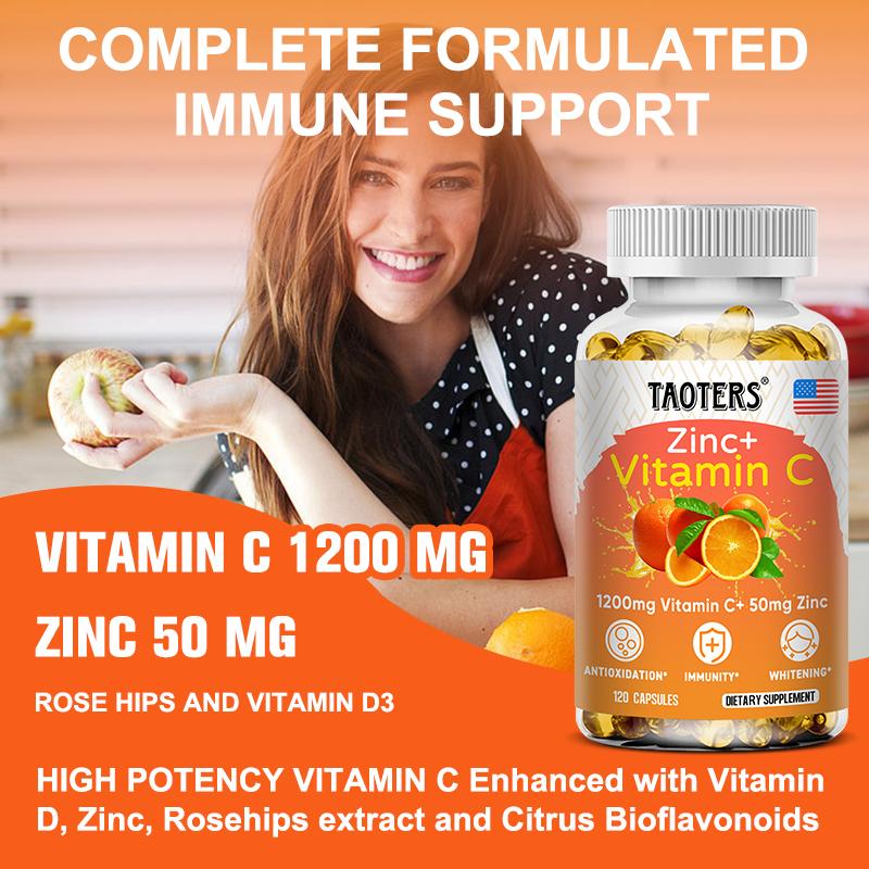 Capsule Composte Vitamina C+Zinco Potenziano l'Immunità 120 Capsule