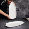 Ru Han Irregular Leaf Ceramic Dumpling Plate