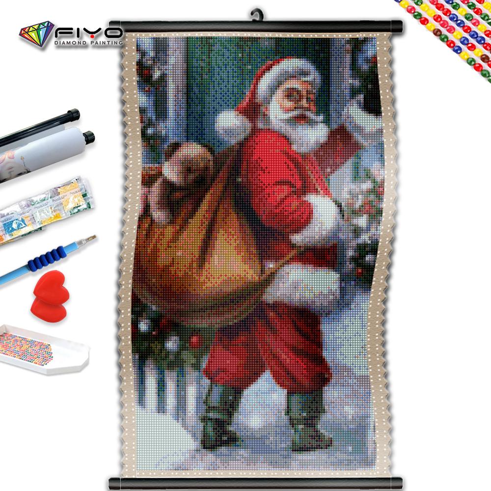 

5D DIY Рамка Алмазная картина Зимний снег Санта-Клаус Вышивка Мультфильм Полный мозаичный портрет Фотографии из стразов Домашний декор