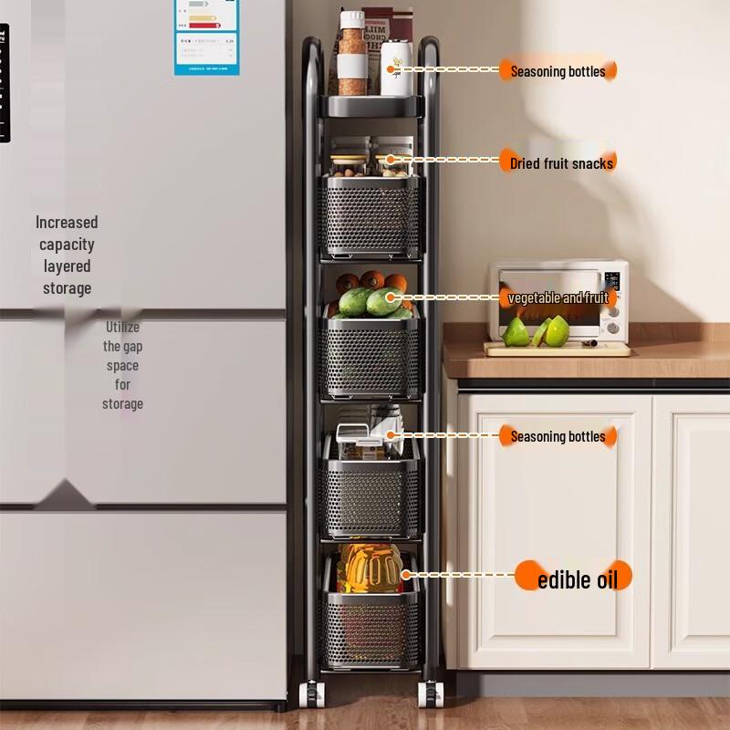 Muya Slim Rolling Kitchen Storage Cart