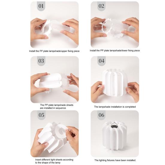 Outdoor Lantern Lampshade Lightweight Waterproof PP Board Camping Light Shade Hanging