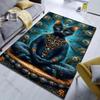 Various Sizes Meditating Cat Print Carpet for Bedroom Living Room Bedside Sofa Floor Mat Modern Home Decor Area Rug