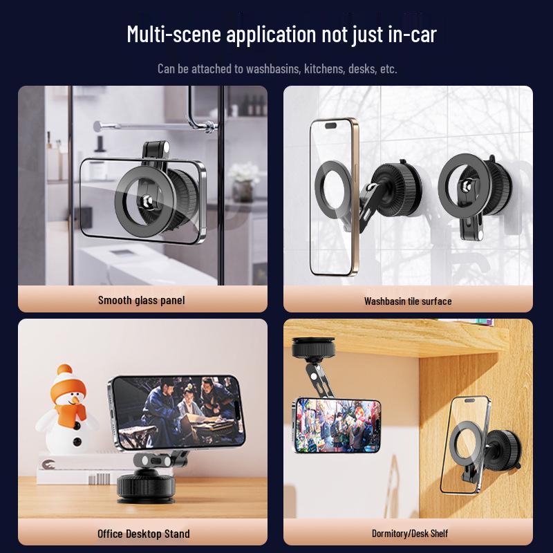 Magnetic Car Phone Holder with Vacuum Suction Cup Mount