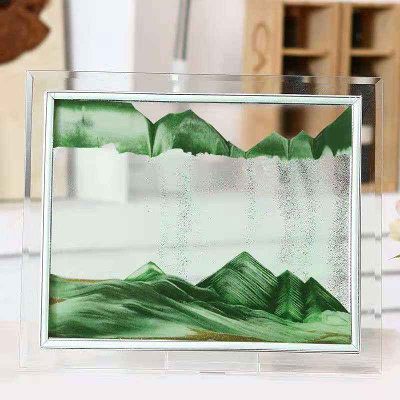 3D Песочные часы с ландшафтом: Креативная живопись текучим песком для дней рождения, офиса и декора рабочего стола