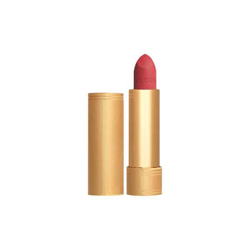 Gucci lipstick Gold velvet small gold tube lipstick, velvet matte lipstick, matte, long-lasting, smooth #208 Peach color gift bag without gift box