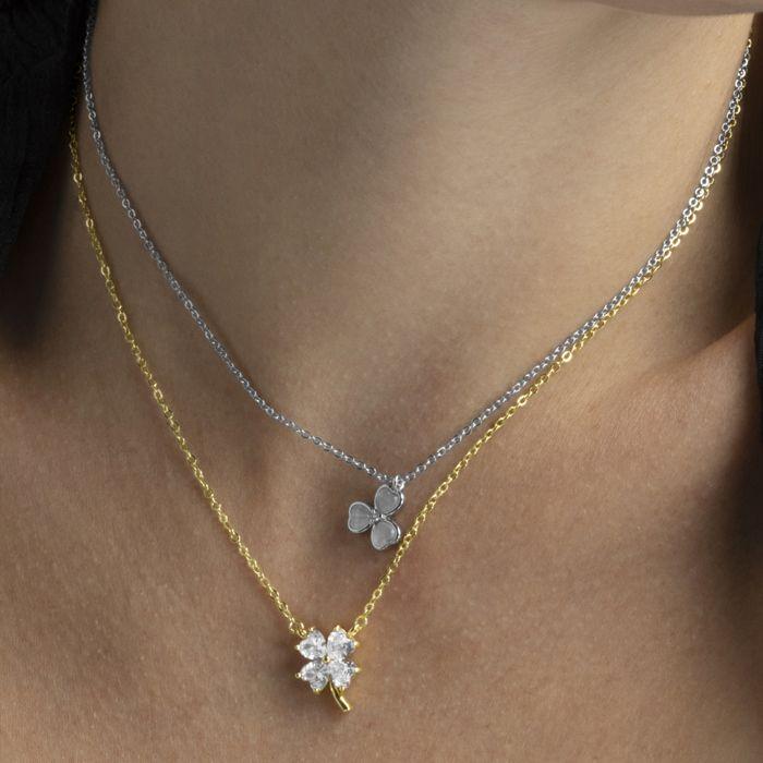 Collier Luxenter en zircone brillante finie en or jaune 18K - Trak