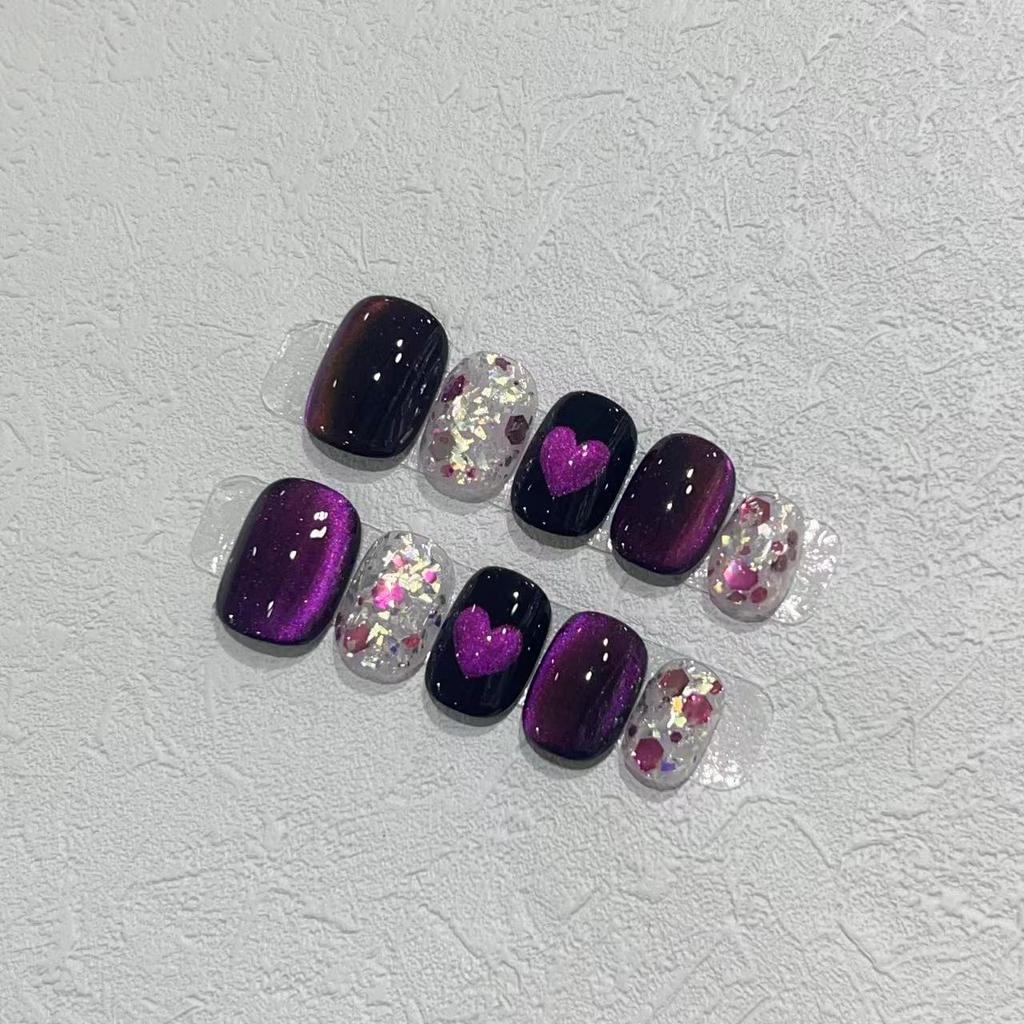 New Style of Wearing Armor Handmade Japanese Short High-end Ins Style Armor Shiny White Nail Art