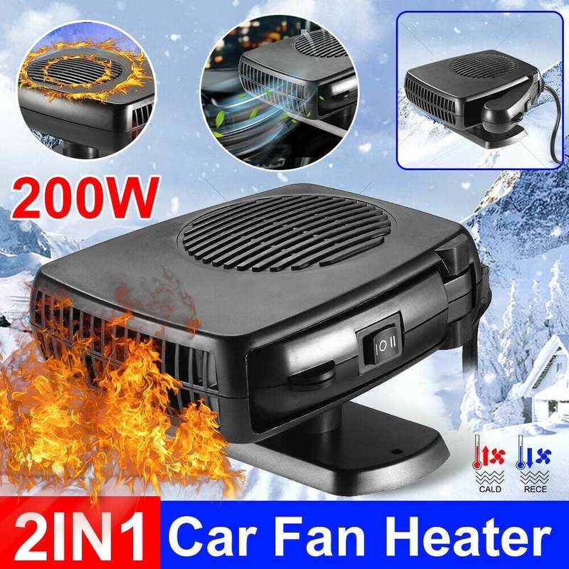 200W 360° Car Heater 12V DC Heating Cooling Fan Windshield Defroster Demister