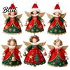 Reusable Wood Holiday Ornaments Hanging 2D Wooden Flat Decorations 6/10/12/24/36PCS Angel Christmas for Xmas Window Display Props Tree Wall