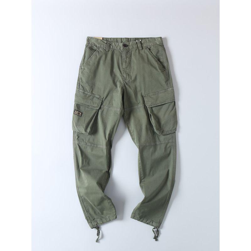 Export Export Tail Goods Spring & Fall Outdoor Multi-Pocket Cargo Pants Men's Fashion All-Match Pure Cotton Washed Loose Casual Pants