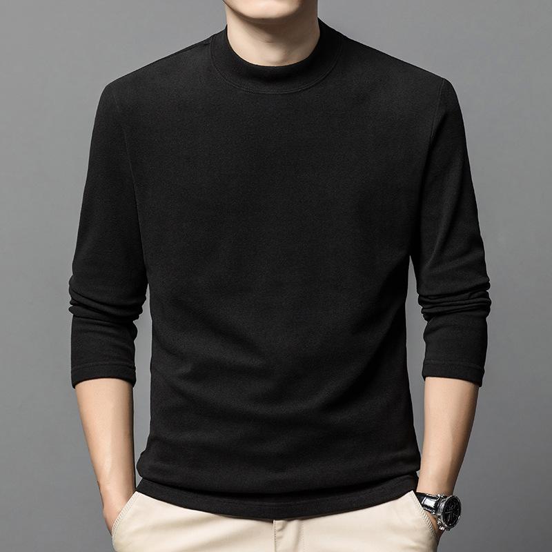 Осенний мужской свитер с полу-воротником — фото 4