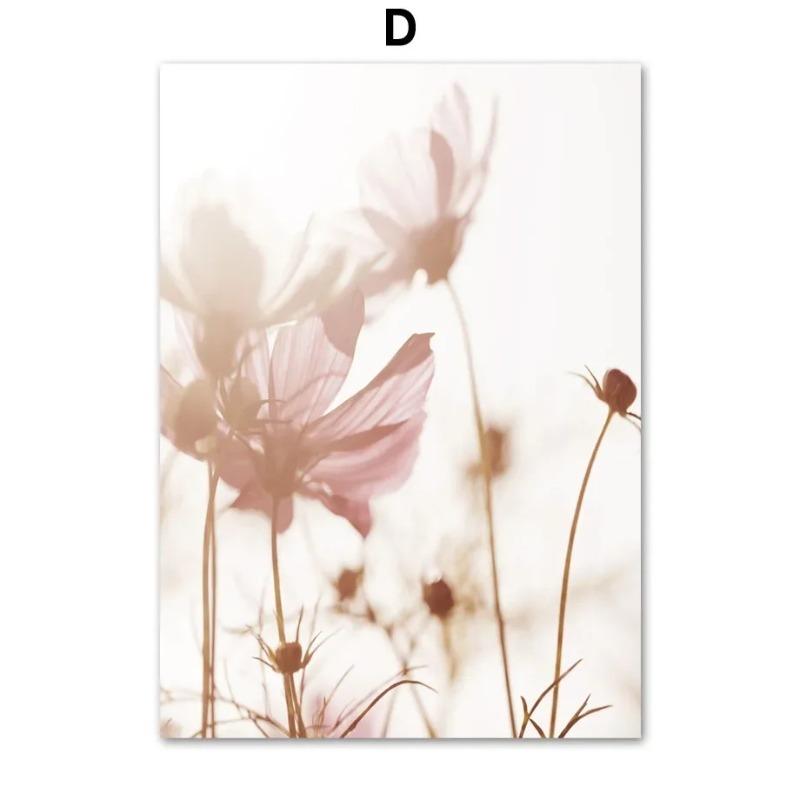 Nordic Posters And Prints Beige Dandelion Chrysanthemum Rose Wall Art Canvas Painting Living Room Home Decoration Wall Painting