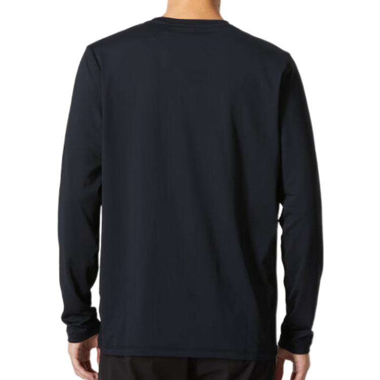 Under Armour Solid Logo Print Crew Neck Long Sleeve T-Shirt And Mid Rise Long Pants Casual Sports Set Men Sets Black 22600307-001+23600704-001