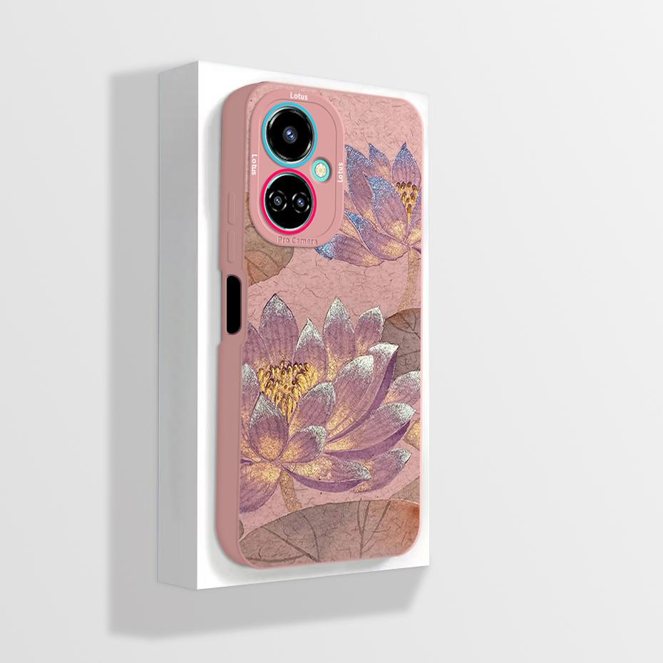 For Tecno Camon 19 Case Camon 19 Pro Neo Phone Case Astronaut Flower Camera Protection Anti Drop Liquid Silicone Soft Back Cover