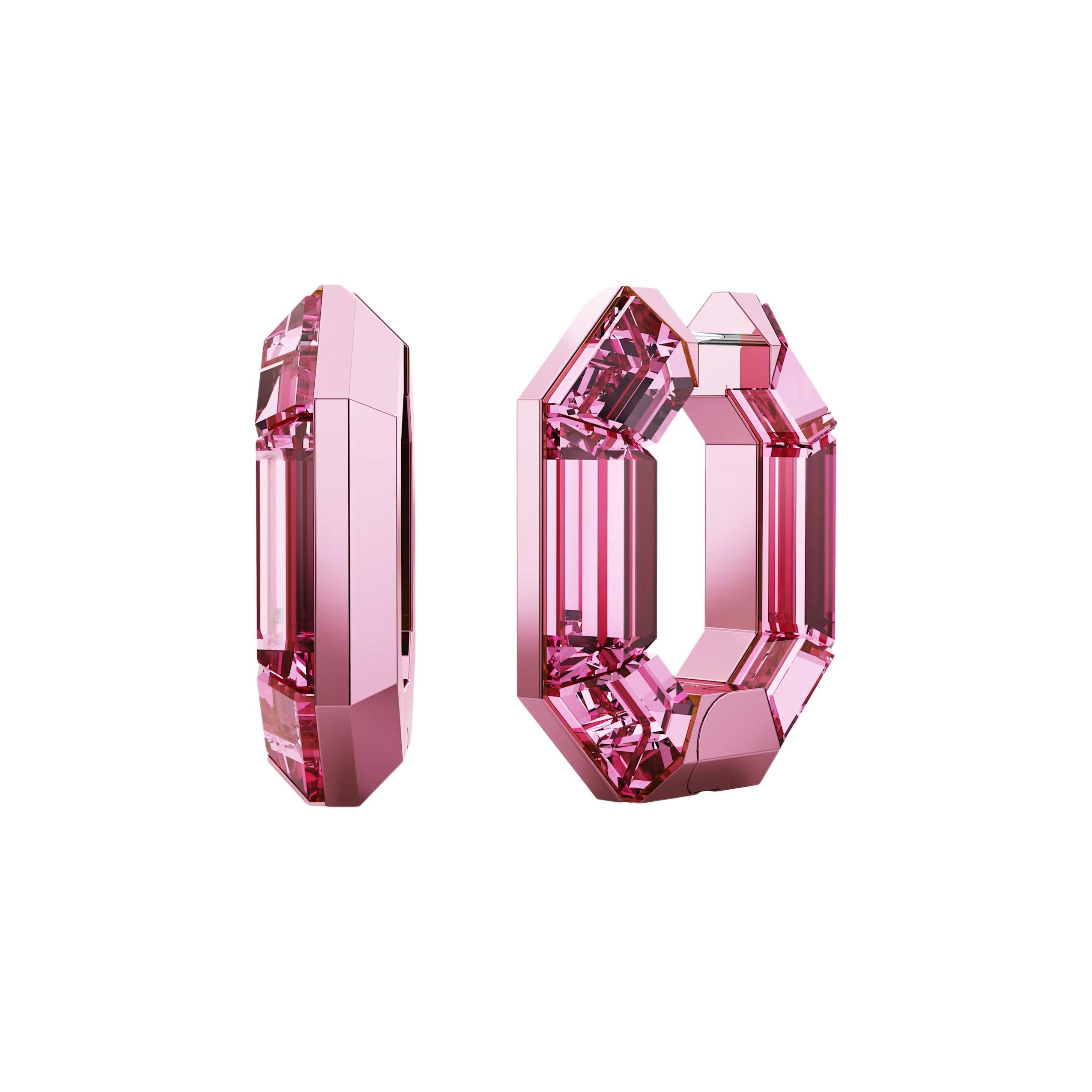 Swarovski Lucent Large Octagonal Aluminum Earrings Women earrings Pink 5680783 Box (Random Color)