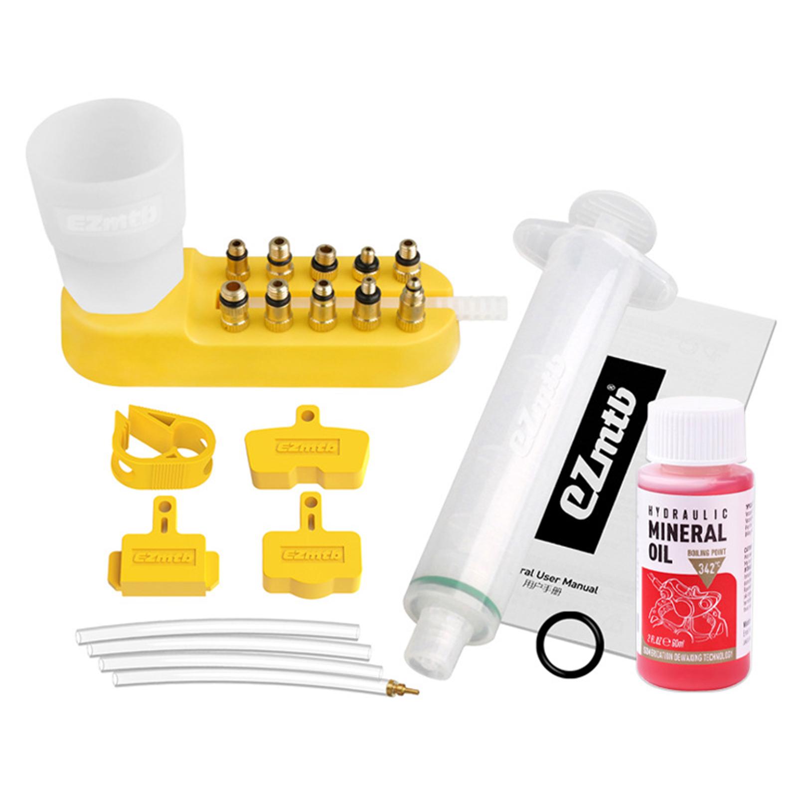 

Mineral Oil Disc Brake Bleed Kit for Mountain Road Bicycles Hydraulic Brake Refill Tool Set with Syringes and Adapters