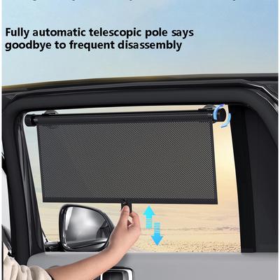 Car Side Window Sunshade Heat Insulation Retractable Curtain Home Use No Punching Light Blocking Summer Sun Protection