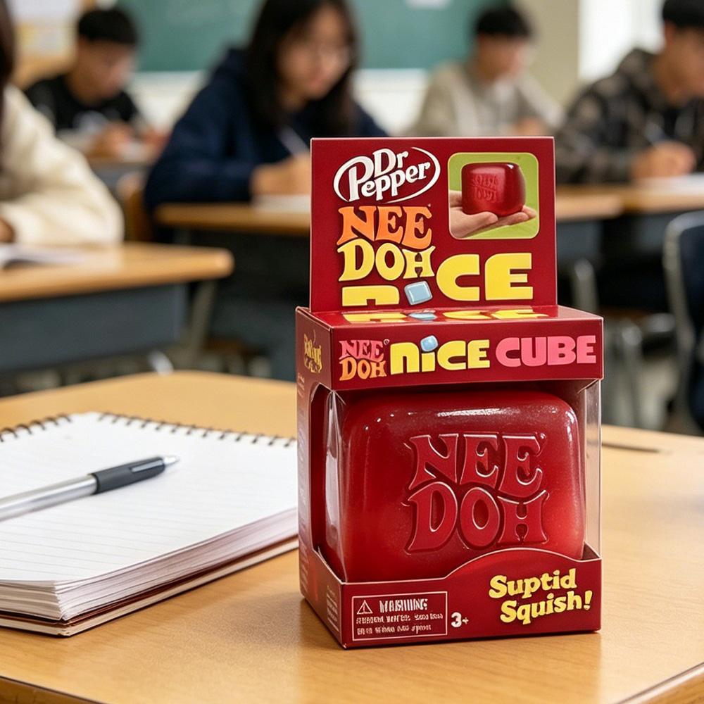 Dr Pepper Nee Doh Cube Squishy Stress Relief Toy Squeeze Fidget Cube Anti Anxiety Sensory Toy Gift Office Desk Stress Gadget