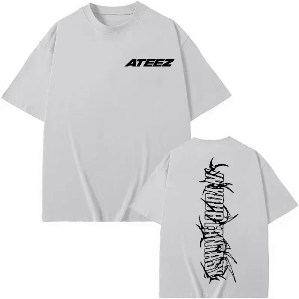 Camiseta Estampada ATEEZ 2025 World Tour in Your Fantasy Camiseta Hip Hop Vintage de Manga Corta Hombre Mujer Moda Casual Camisetas Holgadas