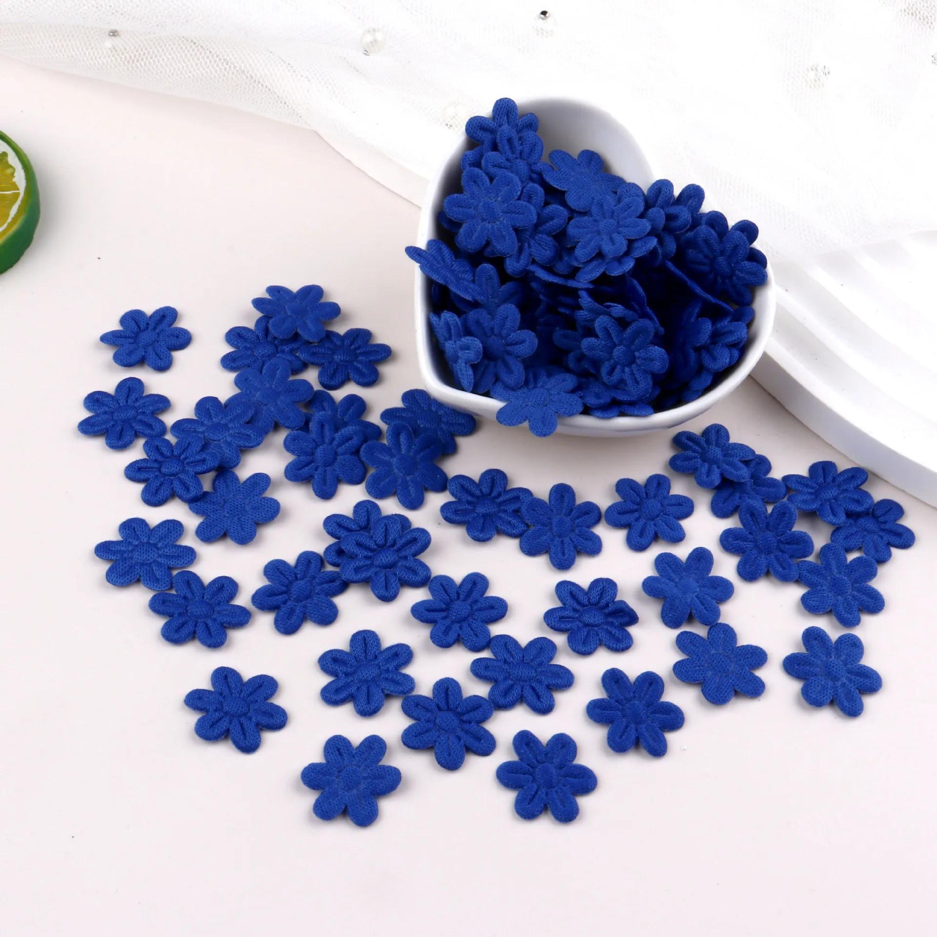 

100 шт. рельефных шестилепестковых цветов для рукоделия, свадебных букетов/заколок для волос/украшений из скрапбукинга из утолщенной фетровой ткани 2cm