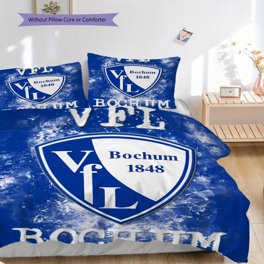 VfL Bochum 1848 Patroon Beddengoed Dekbed Set Dekbedovertrek Kussensloop Huisdecoratie Verjaardagscadeau (1 dekbedovertrek + 2 kussenslopen, zonder binnenkussen)