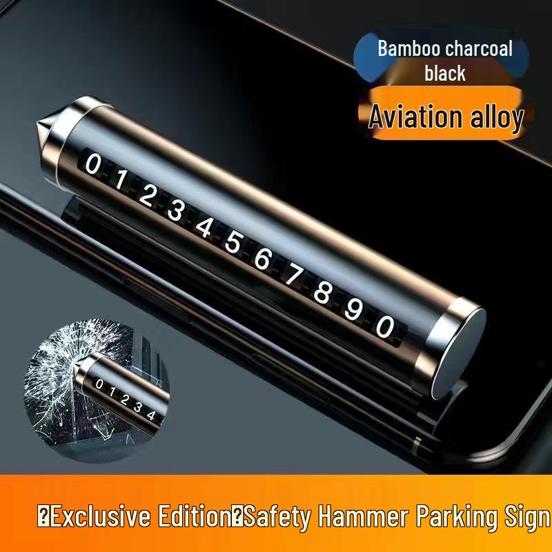 Multi-Function Car Phone Number Holder & Safety Hammer