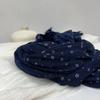 Spring And Summer Navy Blue Flower Printed Cotton Linen Scarf Thin Breathable Fashion Scarves