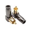 RCA Male Plug Right Angle Video/Audio Wire Connectors Gold Plated RCA Jack Plug Audio Speaker Connector