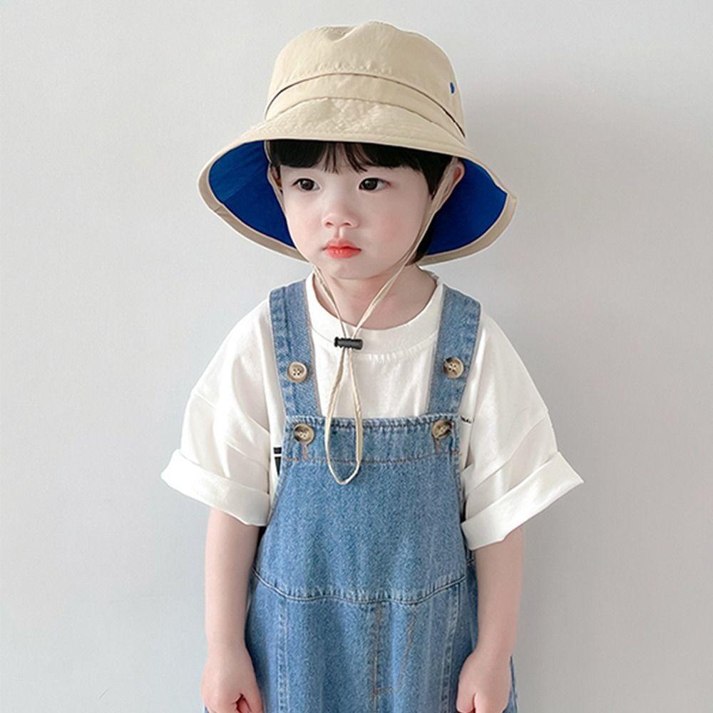 Cute Sun Cap UV Protection Beach Cap Outdoor Kids Bucket Hat Infant Girls Boys