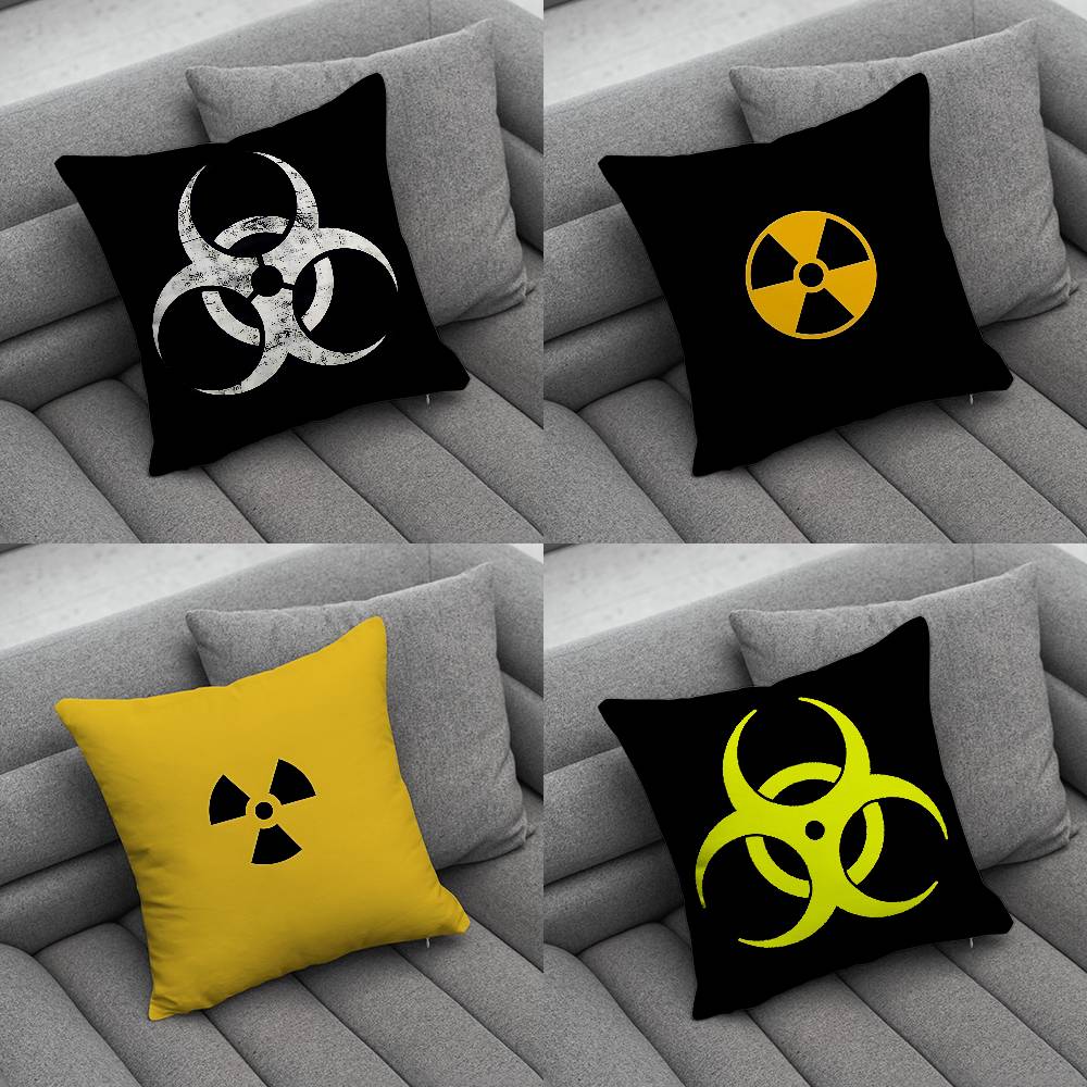 Umbrella Corporation Biohazard Nuclear Creative Patterned Pillowcases for Interior Decoration Office Living Room Home