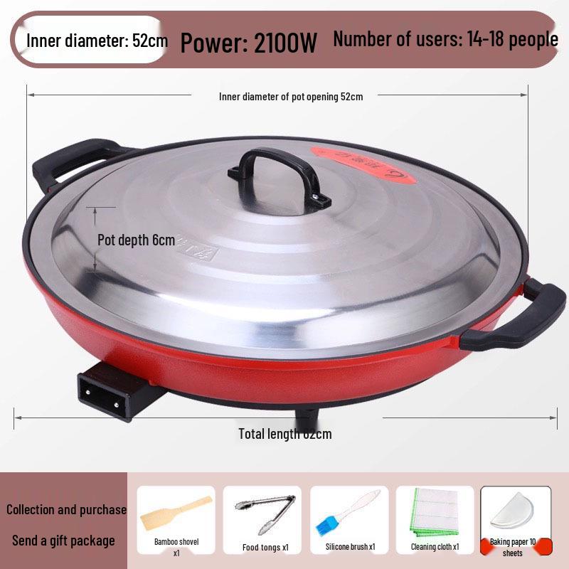 Multi-Function Electric Griddle: Large Non-Stick Deep Commercial Flat Pan