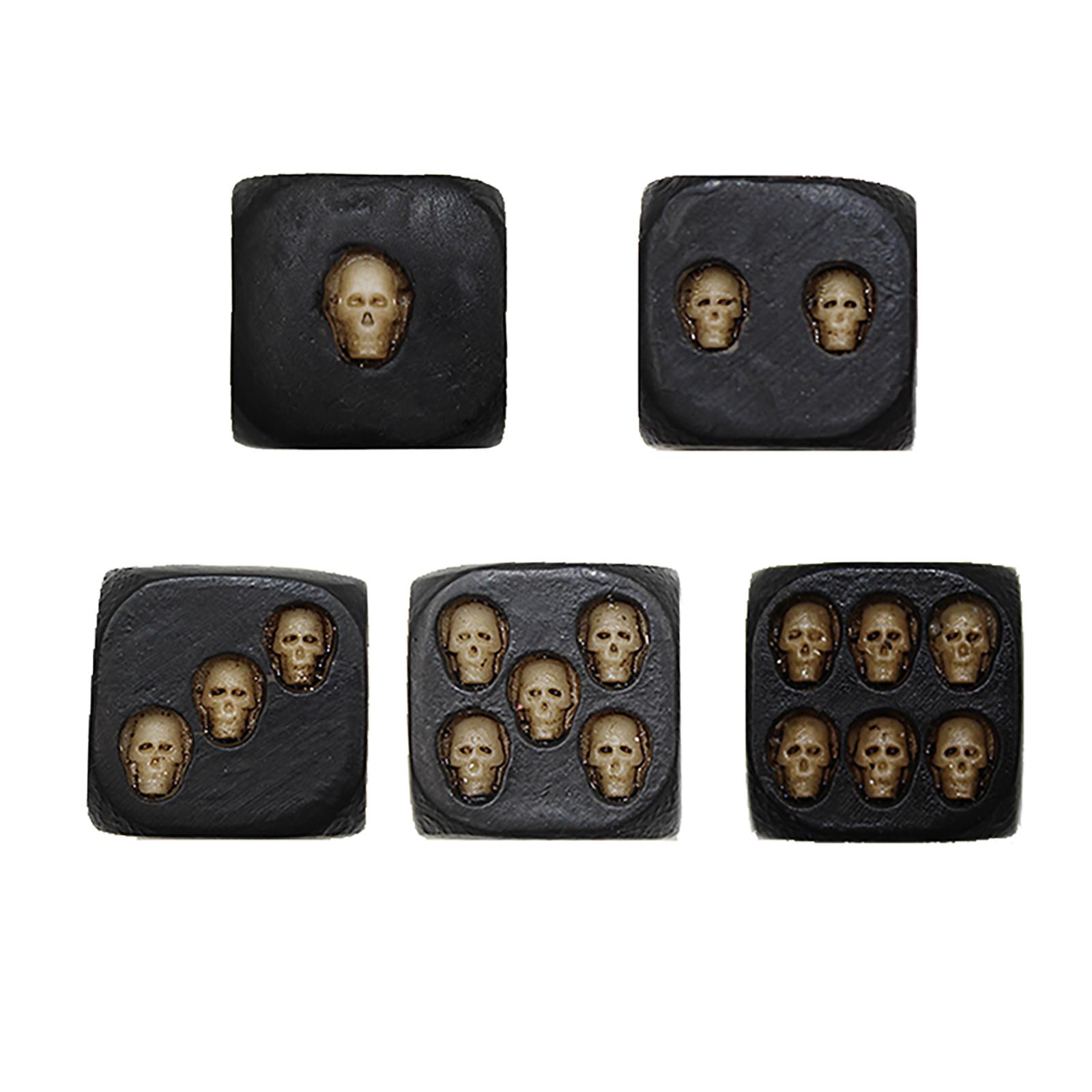 

Handmade 5 Pieces Halloween Skull Dice Gothic Style 3D Skeleton Face Gaming Dice Vintage Dice Table Decoration for Party Bars China Mainland