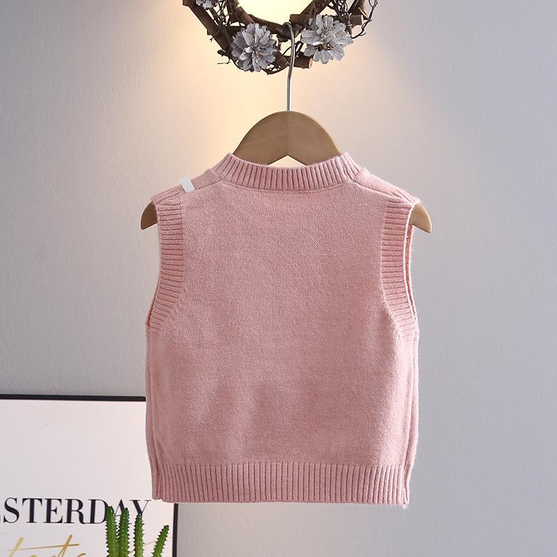 Gestrickte Weste Weste Niedliches Kaninchen Mädchen Pullover Cartoon Ärmelloser Pullover Top