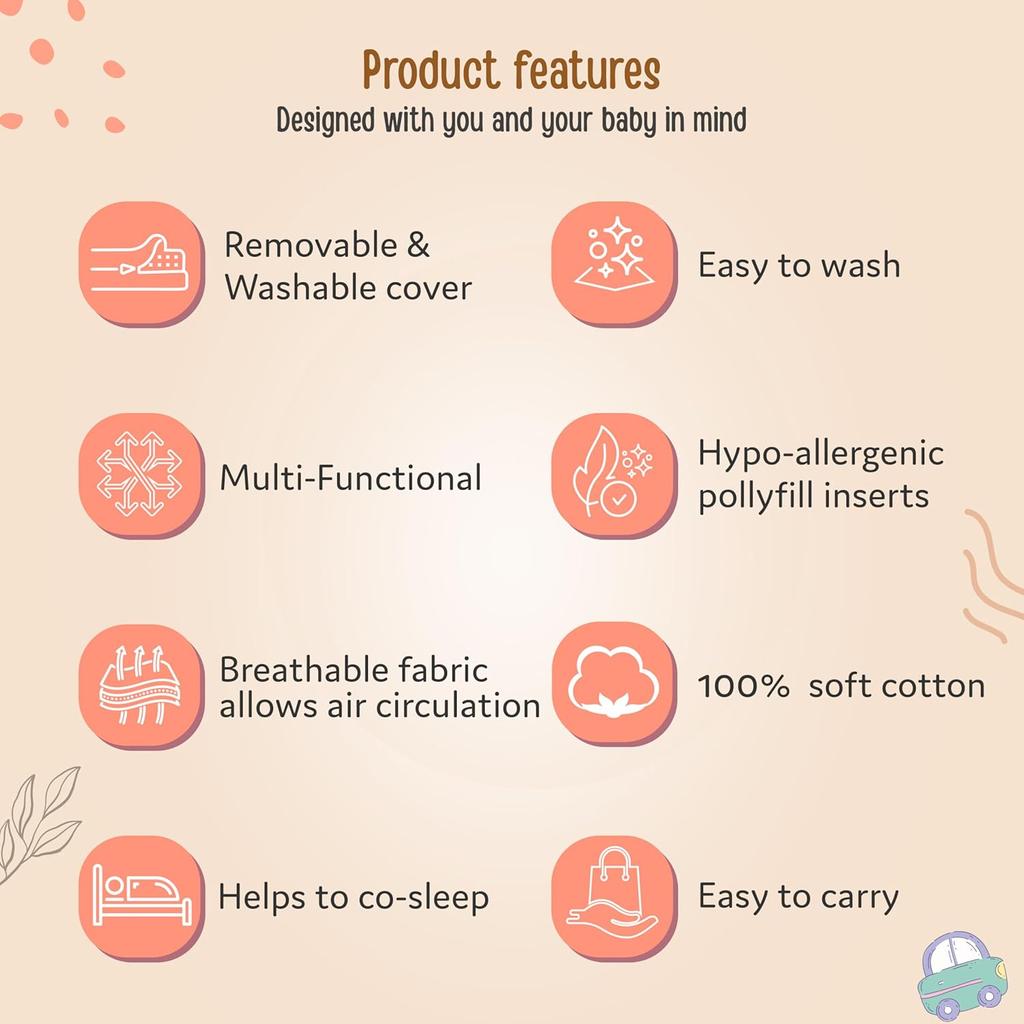LuvLap 3-in-1 Baby-Schlafsack Tragenest, Tragbares Baumwollbett, Beistellbett für Neugeborene 0-12 Monate
