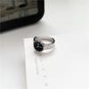 Adjustable Open Ring With Crystal-Embellished Watch Design Women Men Vintage Style Finger