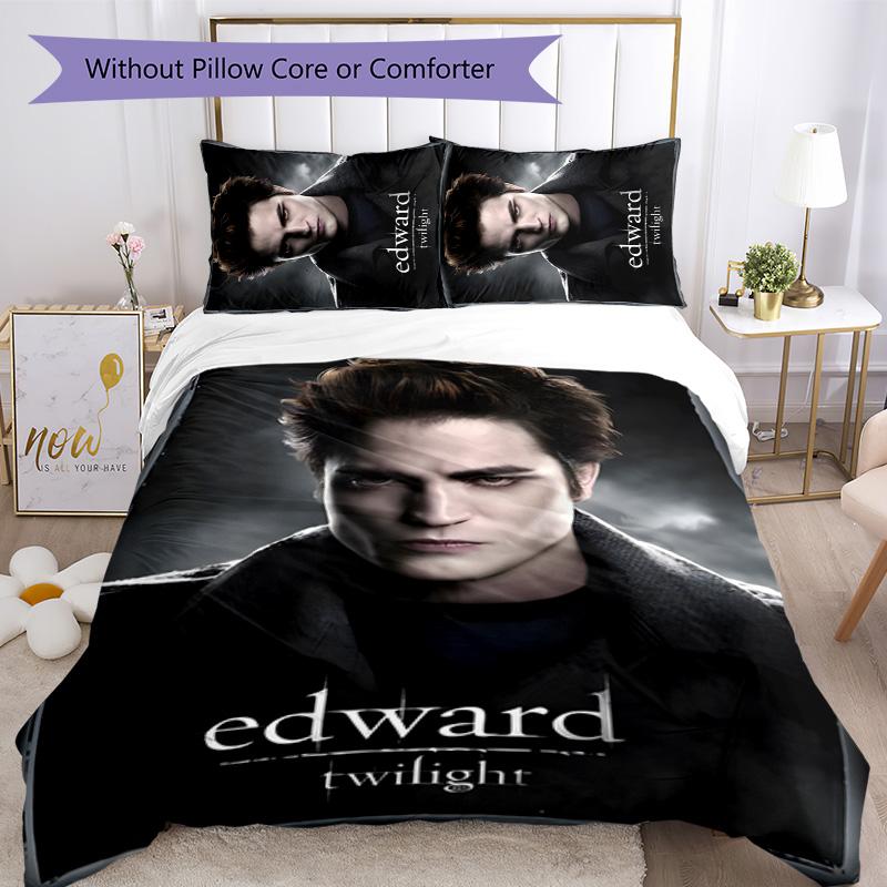 Juego de Ropa de Cama Edward Cullen de 3 Piezas Funda Nórdica con Cierre Incluye 1 Funda Nórdica y 2 Fundas de Almohada para Todas las Estaciones Decoración de Dormitorio Hogar Dormitorio Universitario