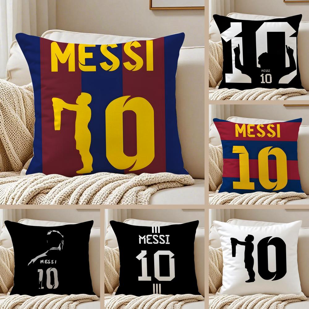 Soccer Athlete LM 10 LLionel MMessi Cushion Cover Pillowcase Antidustmite Invisible Zipper Short Plush Sofa Cushion