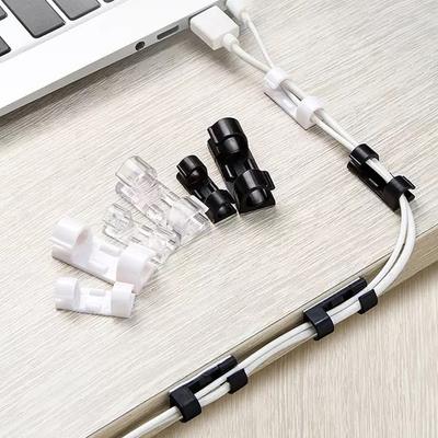 Cable Organizer Clips Cable Management Desktop & Workstation ABS Wire Manager Cord Holder USB Charging Data Line Bobbin Winder